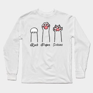 Rock Paper Scissors Cat Paws Shirt Long Sleeve T-Shirt